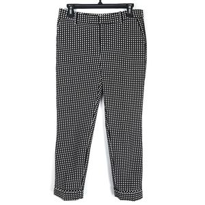 Joie Black Polka Dot Cuffed Trouser Dress Pants